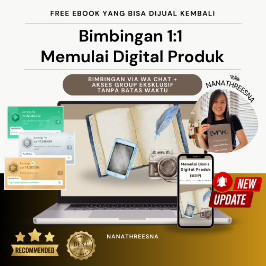 bimbingan 1:1 digital produk pendampingan di wa privat chat with nanathreesna & akses group eksklusif (termasuk ebook yang bisa dijual kembali & produk mdpstory channel)
